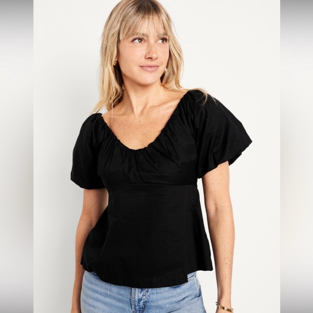 Old Navy Puff Sleeve Scoop Neck Top